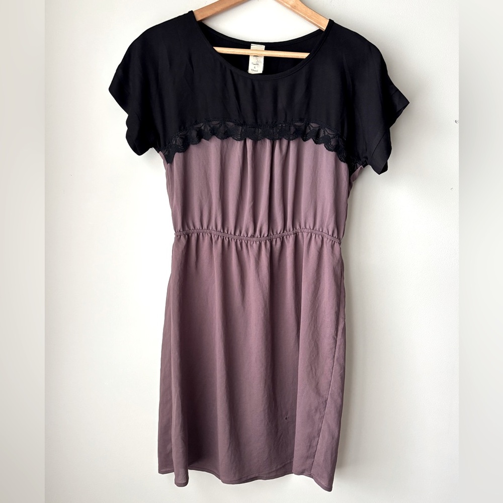 Needle & Thread Black and Mauve Mini Dress Small
